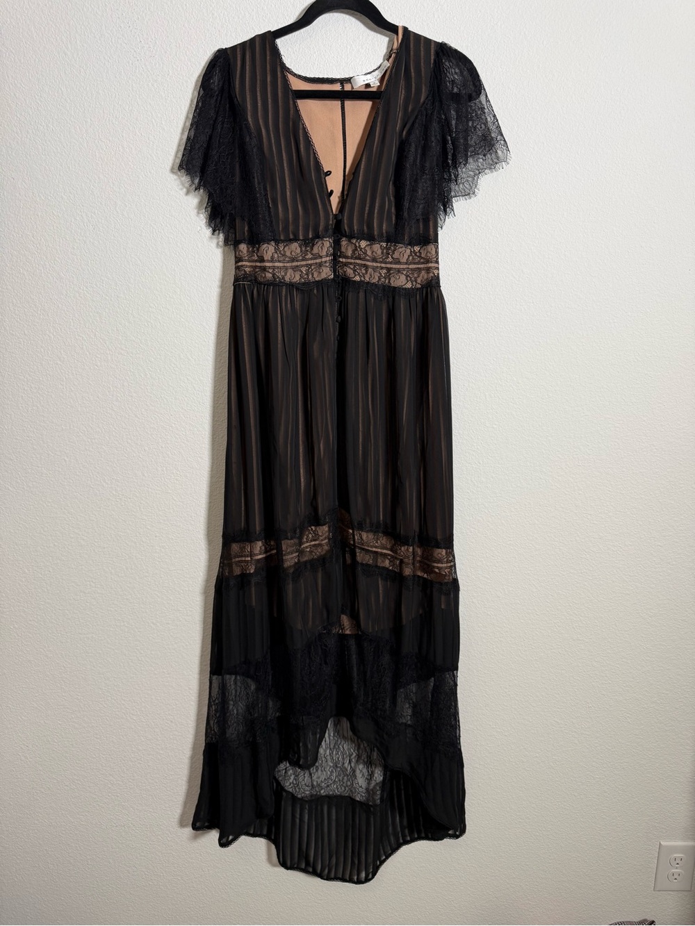 Adelyn Rae Sheer Lace Dress Goth Romantic Victorian Cottagecore‎ Fairy Grunge M